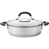 Circulon Total Stainless Steel Non-Stick Induction 24cm Shallow Casserole Dish, Silver