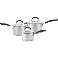 Circulon Total Stainless Steel Non-Stick Induction 3-Piece Saucepan Set, Silver
