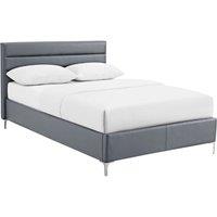 Arco PU Faux Leather King Bed Grey, Grey