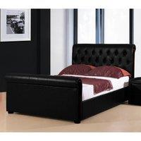 Caxton PU Faux Leather King Bed Black, Black