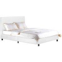 Fusion PU Faux Leather Small Double Bed White, White