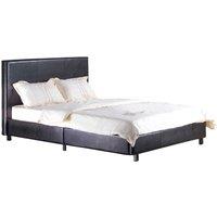 Fusion PU Faux Leather Single Bed Black, White