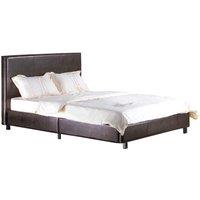 Fusion PU Faux Leather Single Bed Brown, Brown