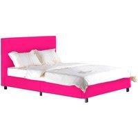 Fusion PU Faux Leather Single Bed Pink, Brown