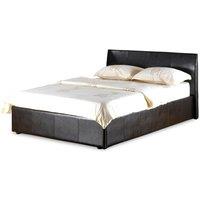 Fusion Storage PU Faux Leather Double Bed Black, Black
