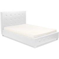 Lattice PU Faux Leather Double Bed White, White