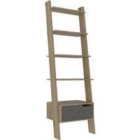 Core Products Manhattan Ladder Bookcase With Drawer, Brown