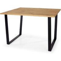 Core Products Texas Solid Wood Rectangular 150cm Dining Table With Black Metal Legs, Brown