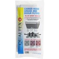 Qualtex Cooker Hood Grease & Odour Filters - Cut to Size Pack of 4, White