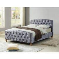 Millbrook Crushed Velvet King Size Bed Silver, Grey