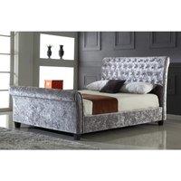 Serenity Crushed Velvet King Size Bed Silver, Grey