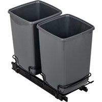 Addis In-Cupboard 2 x 10L Bins - Metallic, Silver