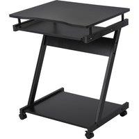 Rolling Basic Computer Desk - Black, Black