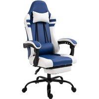 Equinox Duel PU Leather Gaming Chair - Blue/White