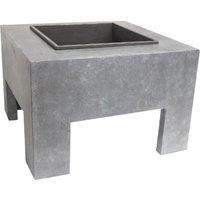 Ivyline 40cm Square Firebowl & Square Console - Cement