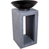 Ivyline 68.5cm Firebowl & Square Console - Cement, Grey