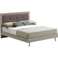 Belvoir King Size Bed - Grey Oak & Mocca Fabric, Grey
