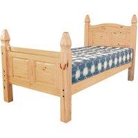 Corona Solid Pine Single Bed High Footend, Brown