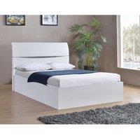 Arden White High Gloss Storage Bed Double, White