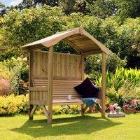 Zest Tenby Wooden Garden Arbour, Brown