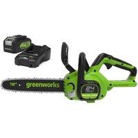 Greenworks 24V 4AhCordless 30cm Brushless Motor Chainsaw, Black