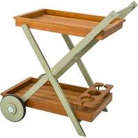 Florenity Verdi Drinks Trolley - Natural/Green, Brown