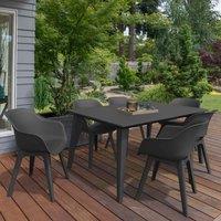 Keter 6 Seat Akola Lima Dining Set - Graphite Grey, Grey