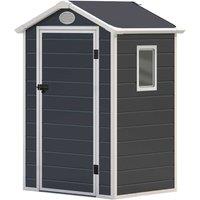 Charles Bentley 4.4 x 3.4ft Plastic Storage Shed, Grey
