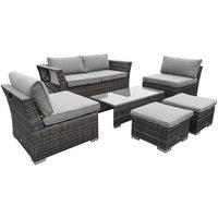 Charles Bentley St Tropez Rattan Lounge Set - Grey, Grey