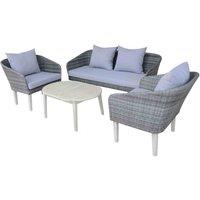 Charles Bentley Mixed Material Wicker Madrid Lounge Set, Grey