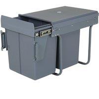 Charles Bentley Pull Out Kitchen Cupboard Bin 40L - Grey, Grey