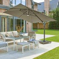 Garden Must Haves Royce Ambassador LED Nova Sun Cantilever Parasol (base not included) - Soft Grey, Grey