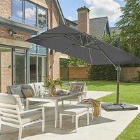 Garden Must Haves Royce Ambassador LED Nova Sun Cantilever Parasol (base not included) - Carbon, Black