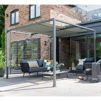 Garden Must Haves Norfolk Collection Sliding Roof Gazebo Pergola - Grey, Grey