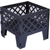 The Outdoor Living Company 50cm Square Black Metal Fire Pit / Basket / Brazier - H45 x W50 x D50cm, Black