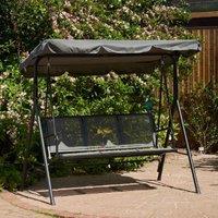 Glendale 3 Seater Textaline Hammock Swing Seat - Grey, Grey
