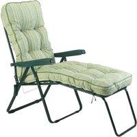 Glendale Deluxe Cotswold Stripe Lounger Chair - Green, Green