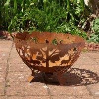 Glendale Half Ball Forest Fire Pit - Rust, Brown