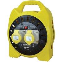 Faithfull Power Plus Enclosed Cable Reel 110V 16A 2-Socket - 15m