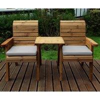 Charles Taylor Twin Companion Set Straight with Grey Cushions, Brown