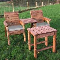 Charles Taylor Deluxe Companion Set with Grey Cushions, Brown