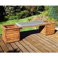 Charles Taylor Deluxe Planter Bench with Grey Cushion, Brown