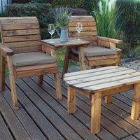 Charles Taylor Twin Companion Set Straight w/ Grey Cushions, Brown