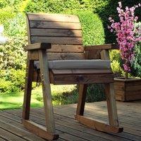 Charles Taylor Chair Rocker with Grey Cushions, Brown
