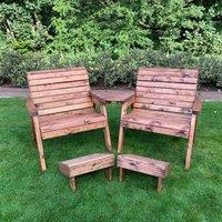 Charles Taylor Grand Twin Angled with Footstools, Brown