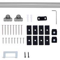 HOMCOM Sliding Barn Door Kit Set - Silver