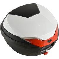 HOMCOM 32L Streamline Plastic Motorcycle Trunk with Reflector - Black & White, White