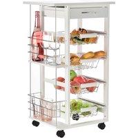 HOMCOM Multi-function Kitchen Island Trolley - White, White