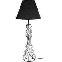 Interiors By Premier Black Table Lamp - Metal Wire Base/Black Shade, Black