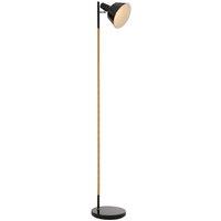 Interiors By Premier Floor Lamp - Wood/Metal and Black, Black